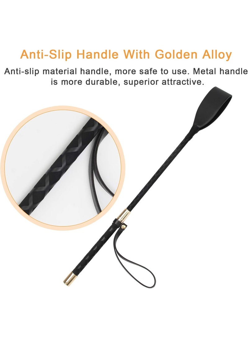 Riding Crop for Horse, 18 Inch Horse Whip with PU Leather Equestrianism Horse Crop Double Slapper Horse Whip Black Crops for Horses - Image 4